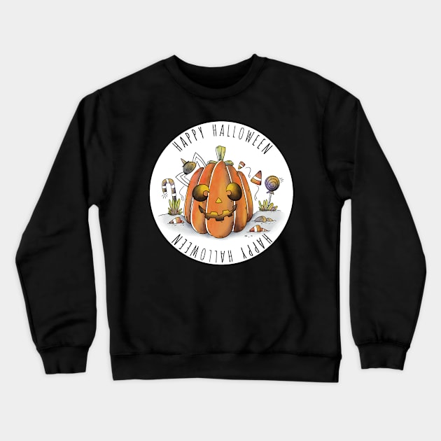 Happy Halloween Pumpkin Crewneck Sweatshirt by superdupertees